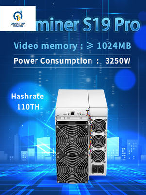 Mineração do bitcoin da máquina de Asic da mineração de Antminer S19 pro 110Th 3250W Bitcoin